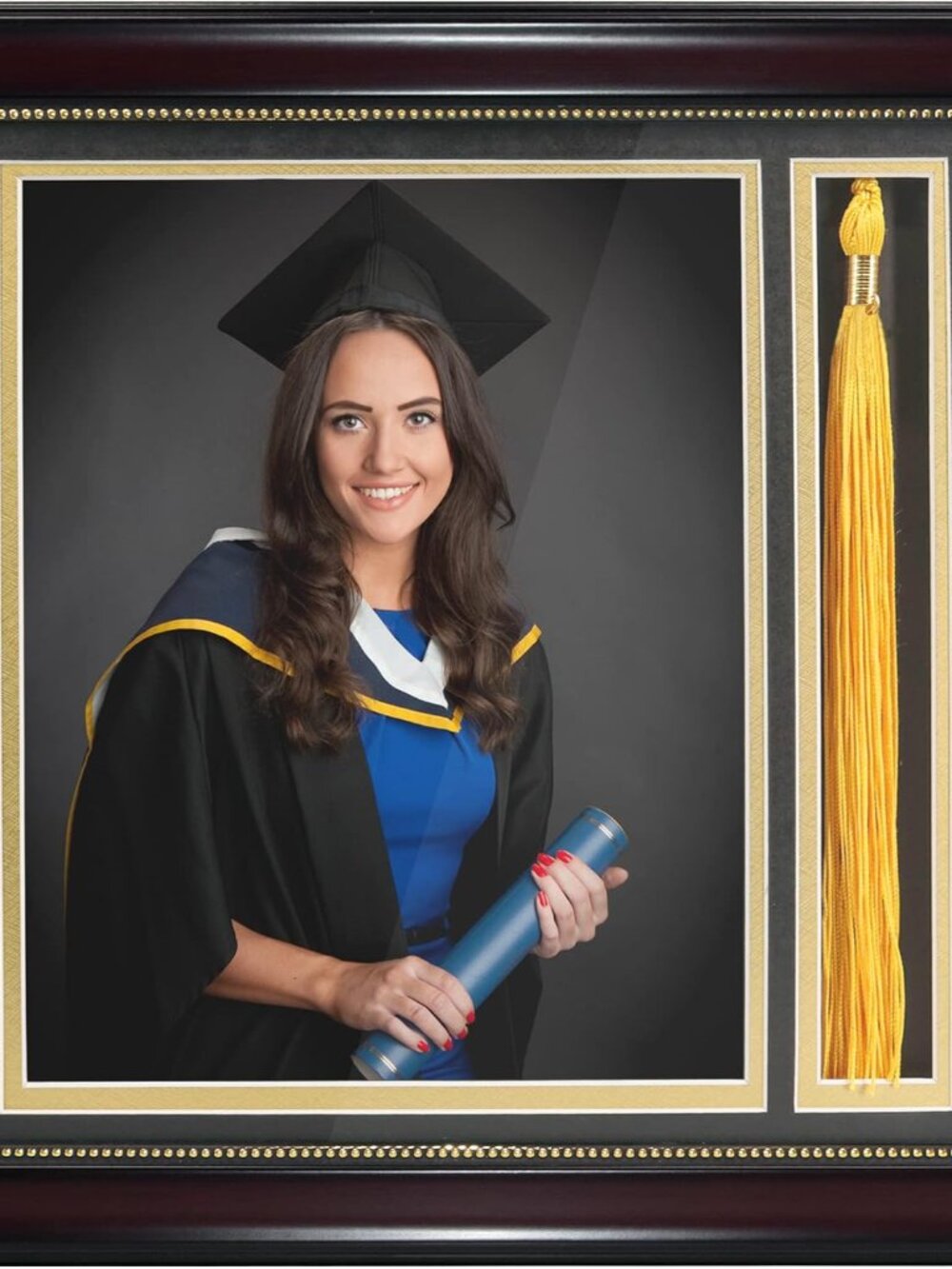 Graduation Photo Shadow Box Frame with Tassel Holder for 8x10 Pictures,Real Glas